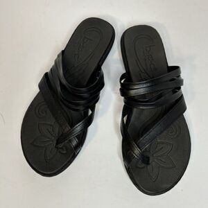 B.O.C. Women’s Alisha Sandals Black Toe Strap Synthetic Leather Comfort Style